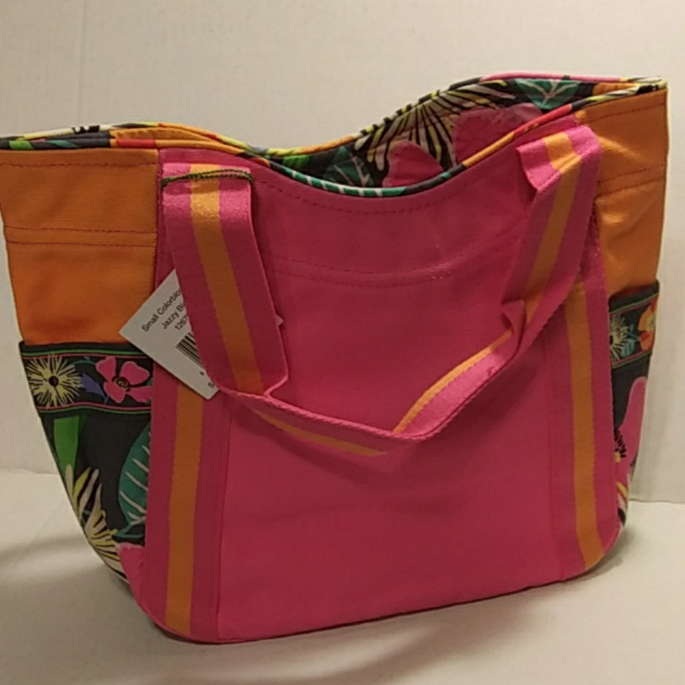 Vera Bradley Small Colorblock Tote Jazzy Blooms